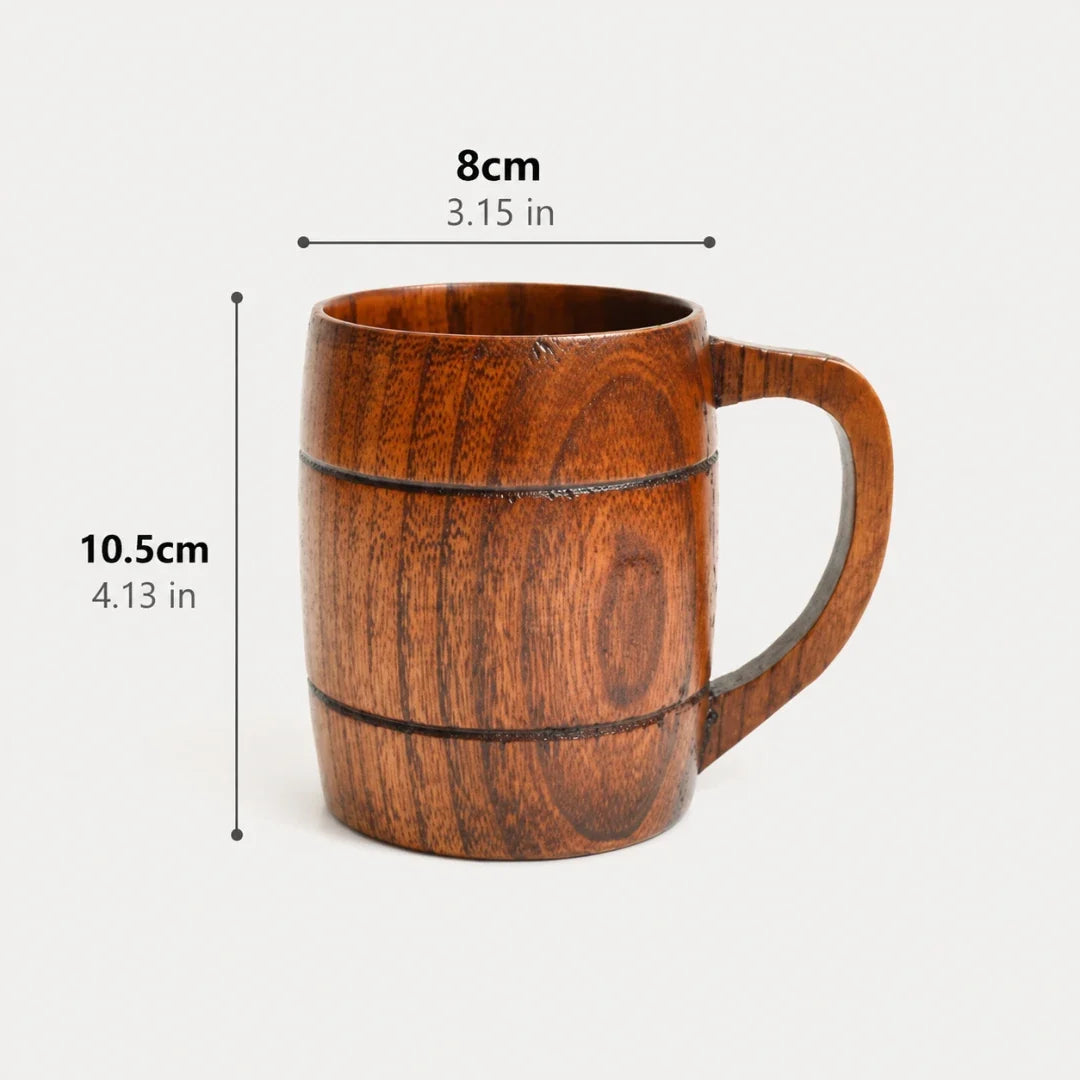 Handgefertigter Holzbecher mit natürlicher Maserung für Tee, Kaffee und Heißgetränke | Sansoti
