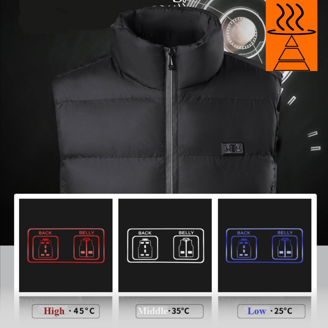 USB-beheizbare Unisex-Weste mit 3 Temperaturstufen für Outdoor-Winteraktivitäten und Wandern | Sansoti