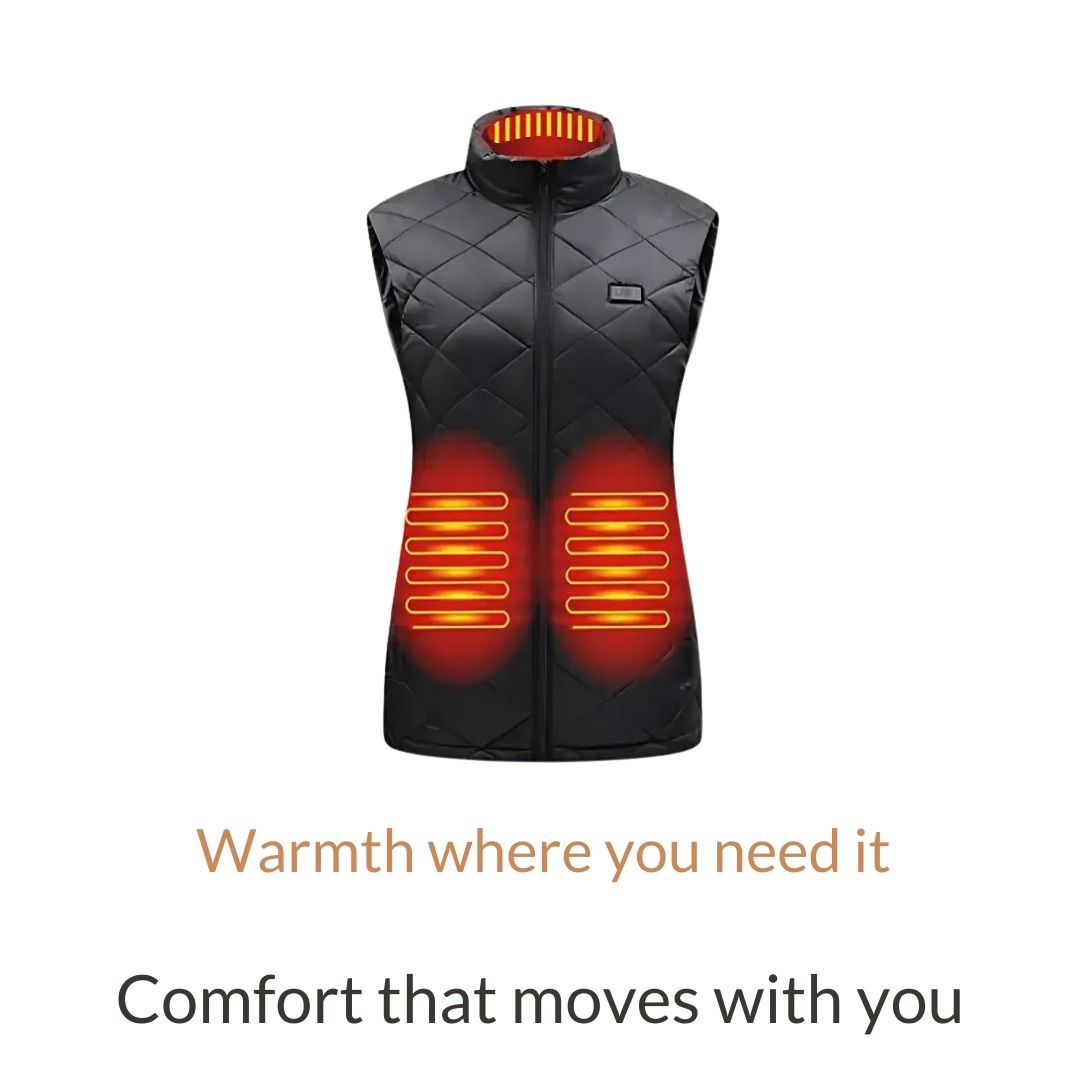 Beheizbare Damen-Weste mit 9 Wärmezonen, USB-Anschluss, Outdoor-Thermobekleidung für den Winter | Sansoti