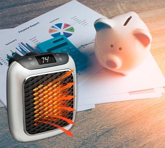Compacte Keramische Kachel 800W met Afstandsbediening - Draagbare Elektrische Verwarming voor Huis Kantoor | Sansoti