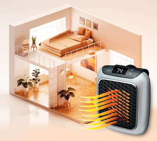 Compacte Keramische Kachel 800W met Afstandsbediening - Draagbare Elektrische Verwarming voor Huis Kantoor | Sansoti