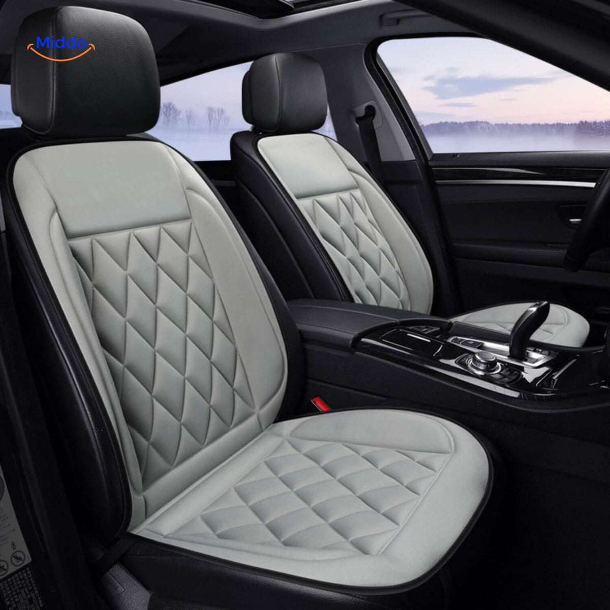 Verwarmbaar Zitkussen 12V Auto Stoelkussen Snelle Opwarming Warme Zitting Rugsteun Comfort Winter Autostoel | Sansoti