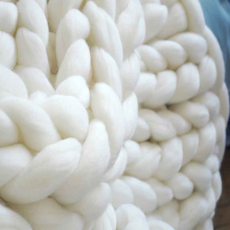Knitted Throw with Chunky Pattern for Sofa and Bed Soft Woolen Blanket Cozy Knit Design Living Room Bedroom | Sansoti
