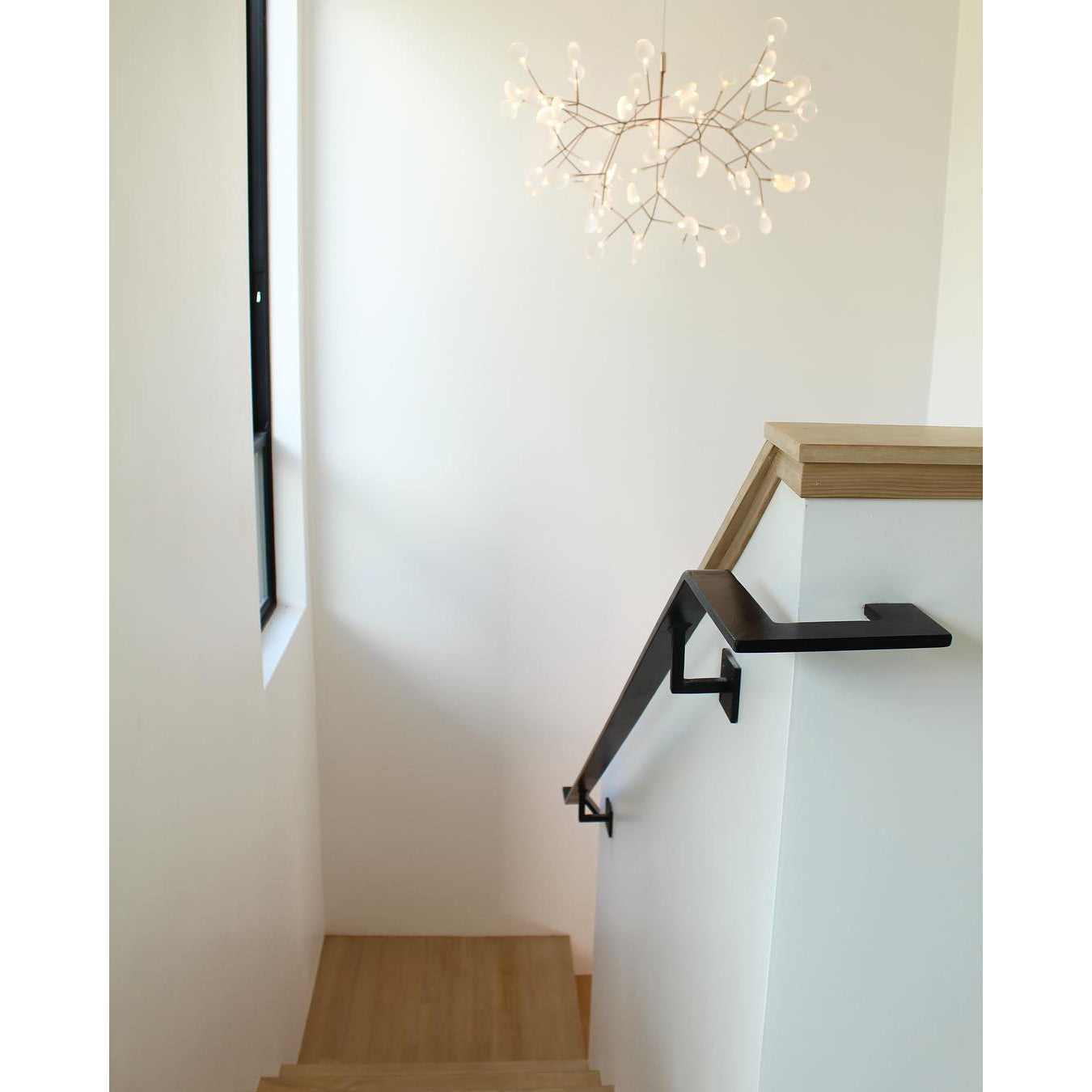 Design Heracleum Kroonluchter met LED Bladeren – Moderne Organische Hanglamp met 30 tot 108 Lichtpunten in Zwart of Roségoud | Sansoti