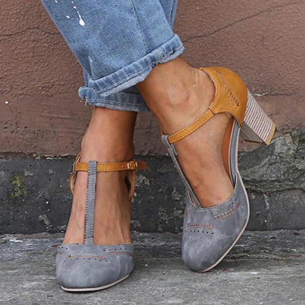Dames Sandalen Blokhak Verstelbaar Enkelbandje Zomer Katoenen Hakschoenen Elegant Comfortabel Damesschoeisel | Sansoti