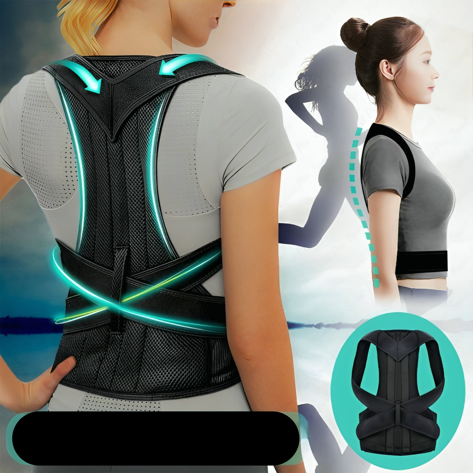 Ergonomische Houdingscorrector voor Schouders en Rug - Verstelbaar en Ademend - Unisex Postuurbrace | Sansoti