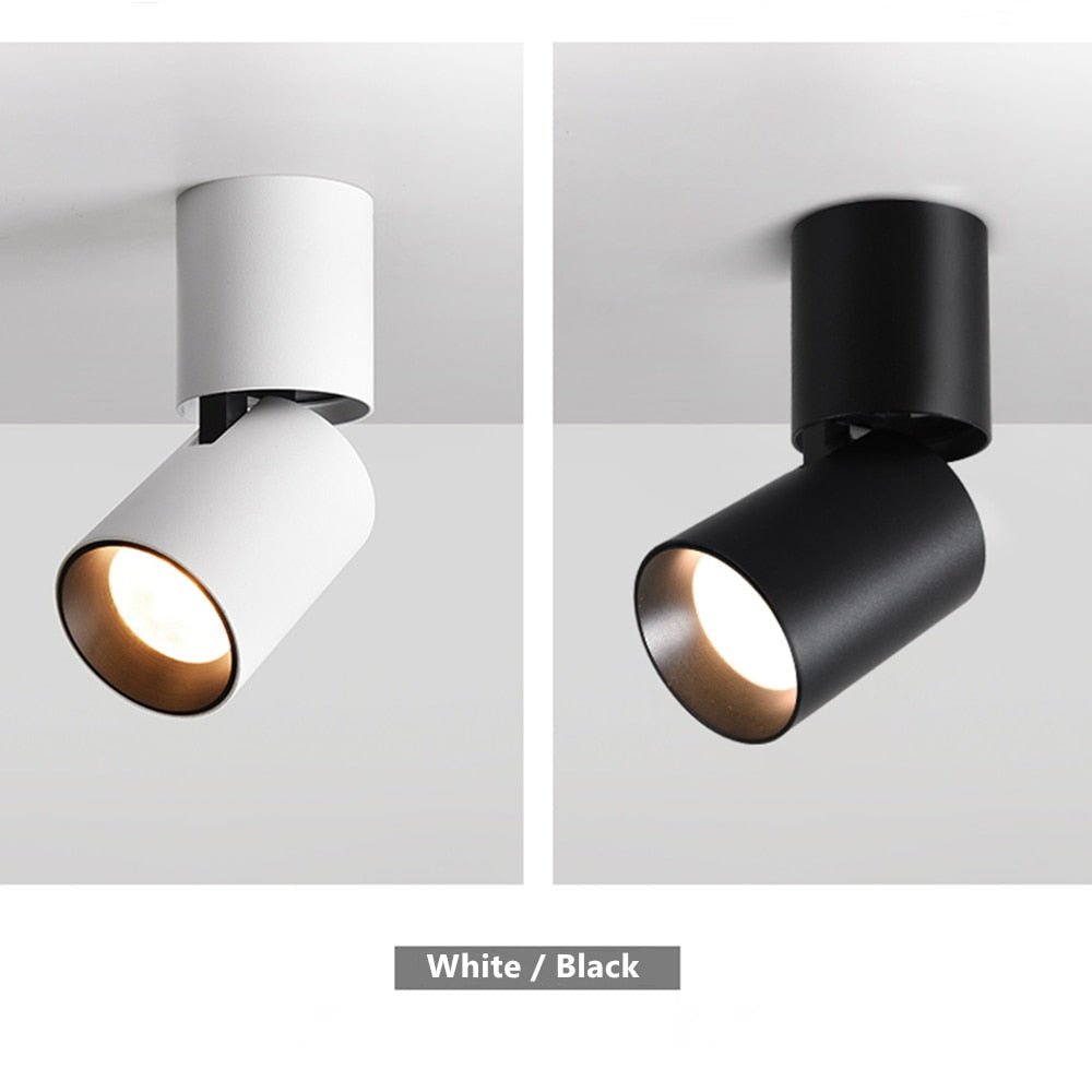 Verstelbare Opbouw Plafondspot Rond LED Dimbaar Zwart Wit Richtbare Downlight Aluminium voor Woonkamer | Sansoti