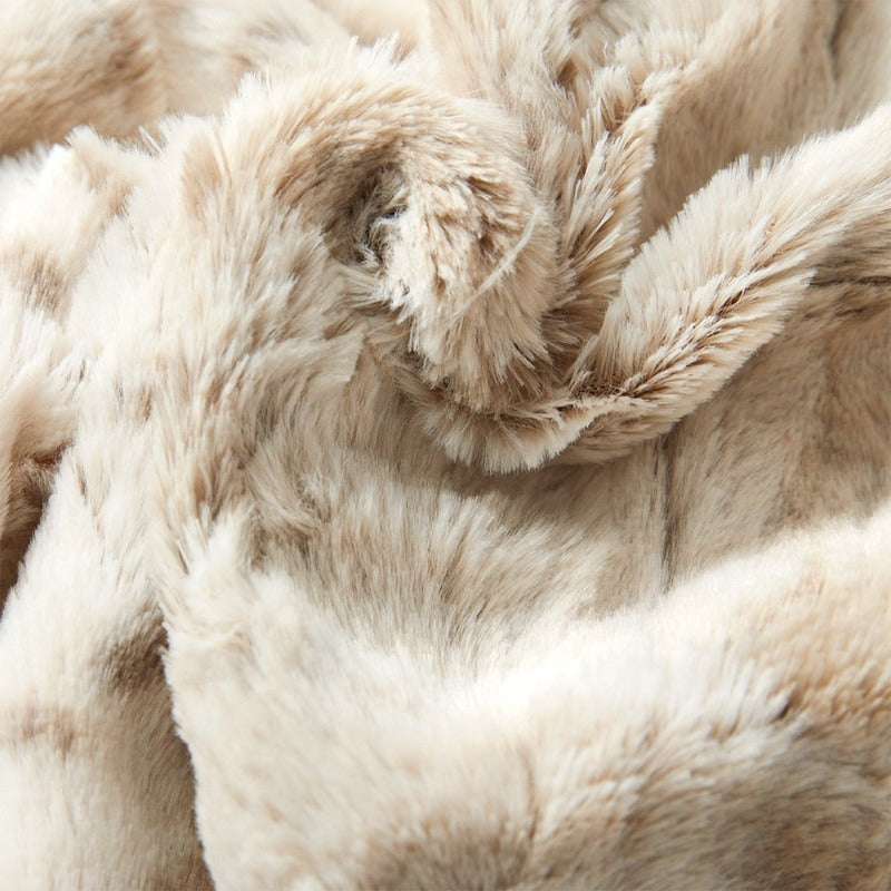 Tapis à imprimé léopard doux à poils longs antidérapant, imprimé animalier beige et marron, salon, chambre, tapis de sol | Sansoti