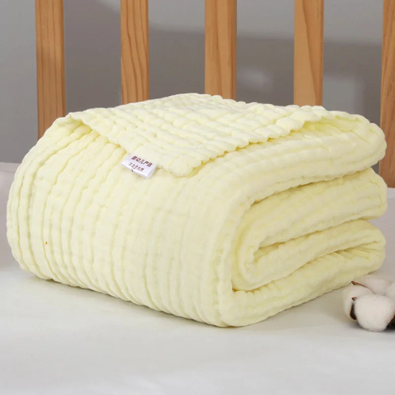 Mousseline Babydeken 105x105cm Zeslaags Gaaskatoen Inbakerdoek Pasgeborenen tot 3 Jaar Jongens Meisjes | Sansoti