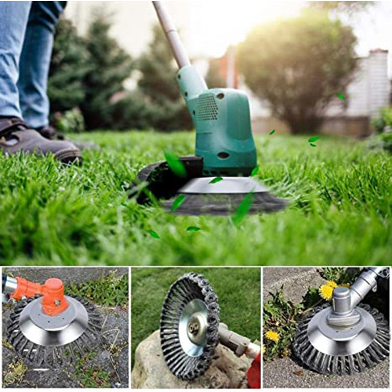 Carbon Steel Trimmer Head for Grass Trimmers with 36 Braided Wires for Weed Removal on Tiles and Patios, 15 cm | Sansoti
