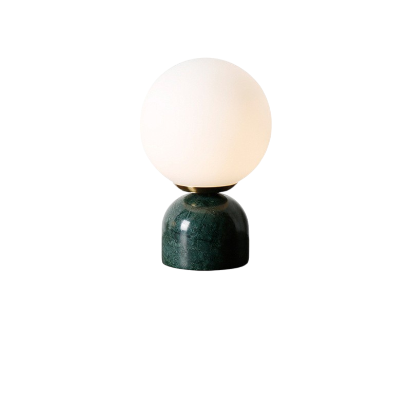 Hindsa Tischlampe Marmor Glas Ø15xH9 warmes Licht 3000K Tischlampe Nachttisch Wohnzimmer Design Beleuchtung minimalistisch skandinavisch | Restfield