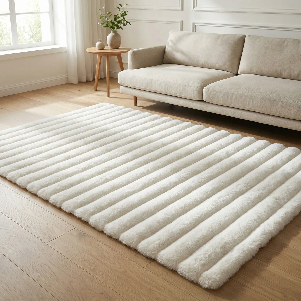 High-Pile Area Rug with Cloud Pattern and Integrated Foam, Non-Slip Backing for Modern Living Room and Bedroom | Sansoti