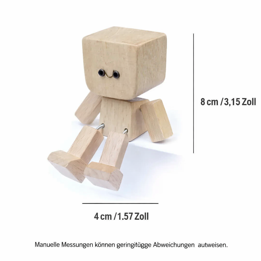 Houten Decoratiefiguur met Wippende Beweging en 12 Magnetische Gezichten | Sansoti