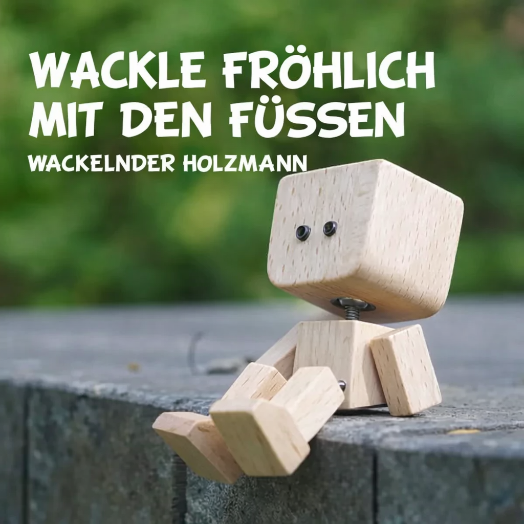 Houten Decoratiefiguur met Wippende Beweging en 12 Magnetische Gezichten | Sansoti