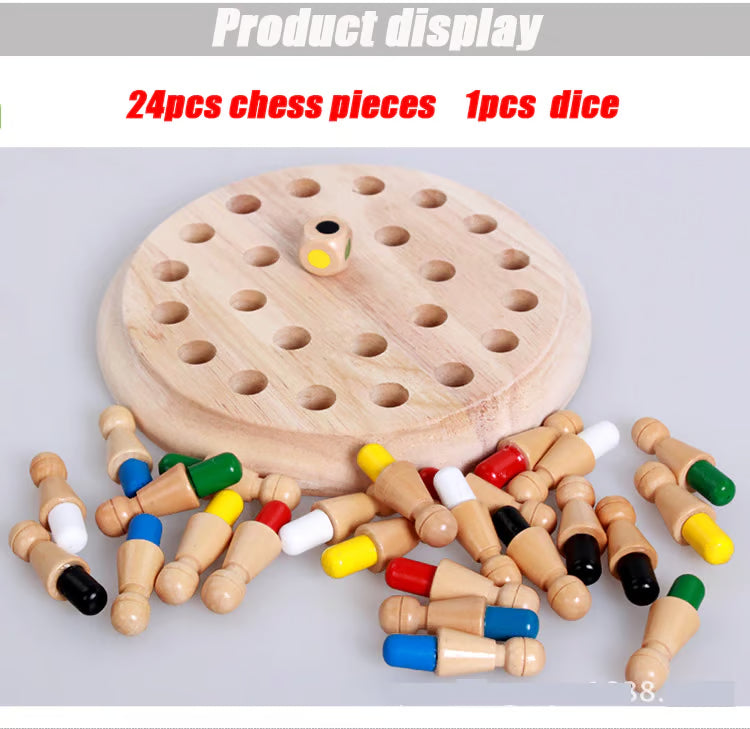 Houten Memory Schaakspel Kinderen 18x18cm Gifvrij Handgemaakt Familiespel | Sansoti