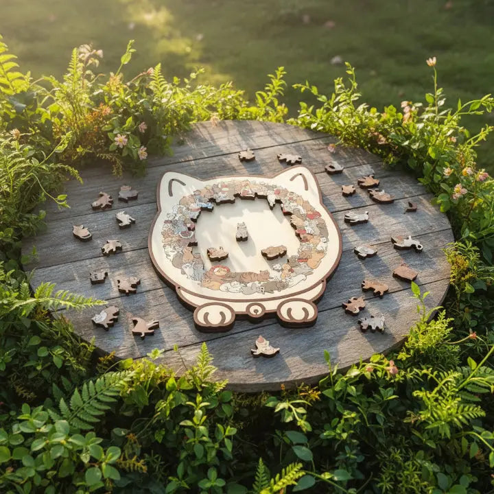 Houten Puzzel Kat Morandi 135 Stukjes 23,7x21,8cm Decoratief Ontspanning Volwassenen Katvorm Sfeervol Schermvrij Cadeau Woonkamer | Sansoti