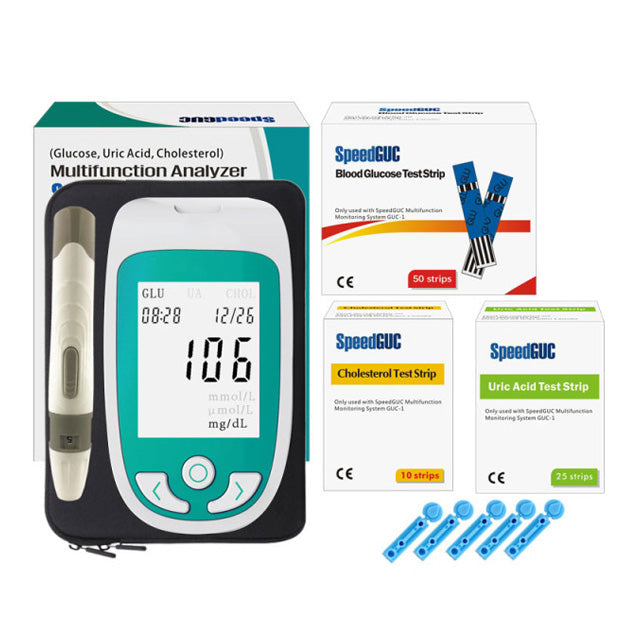 Multifunctionele Gezondheidsmeter 3-in-1 Thuistester Cholesterol Glucosewaarde Urinezuur Digitale Bloedsuikermeter Snelle Zelftest | Sansoti