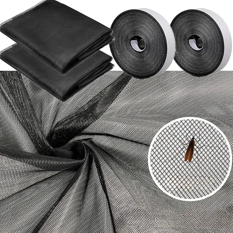 Raamhor met Klittenband – Insectenhor voor Ramen en Deuren – Zwart en Wit – Wasbaar en Herbruikbaar | Sansoti