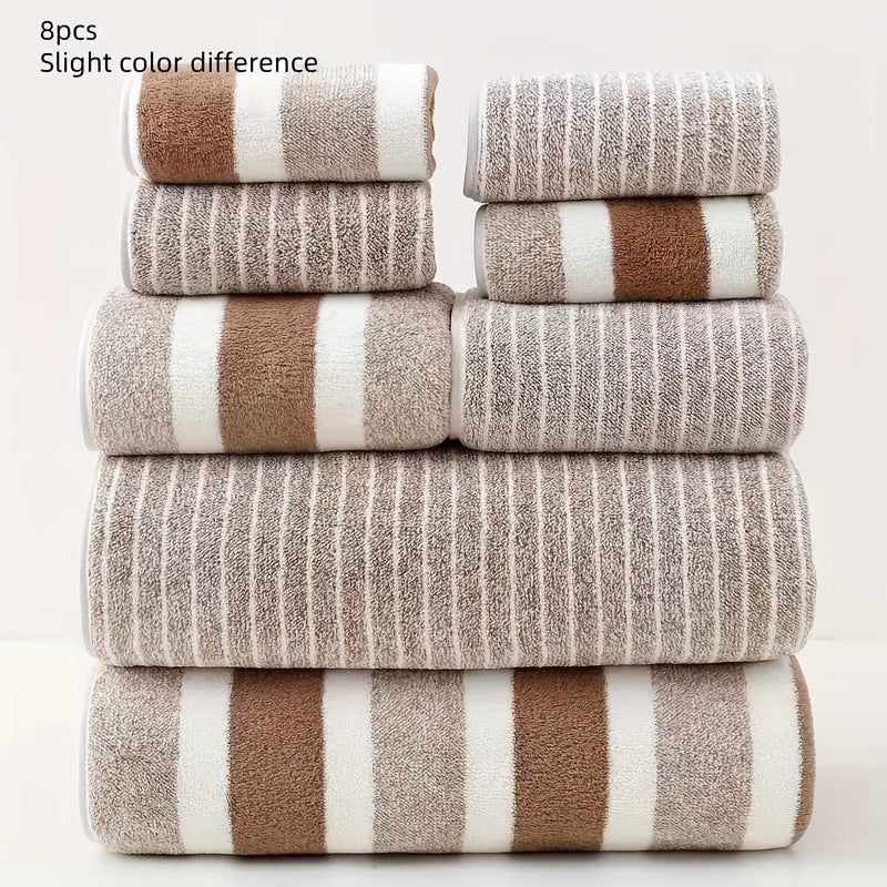 Badhanddoeken Set 8 Stuks Koraalvlies Zacht Sneldrogend Badkamer Handdoekenset Absorberend Douche Wellness Reizen | Sansoti