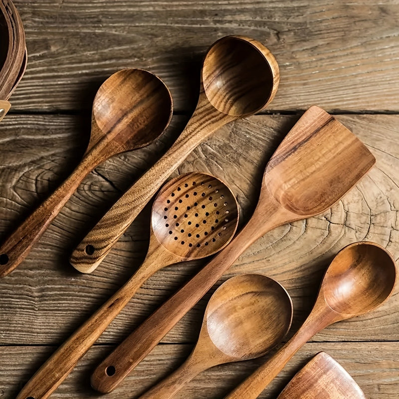 Restfield Oakline | Holz-Küchenutensilien-Set 5-teilig – Luxus & Nachhaltiges Kochgeschirr
