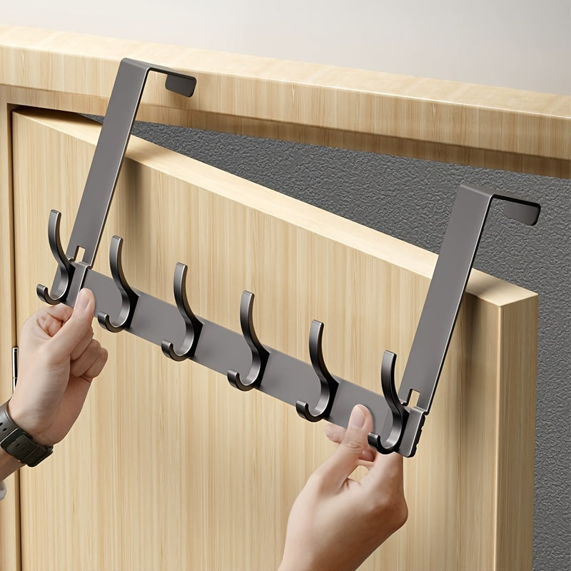 Deurkapstok Aluminium 39cm Zwart Over Deur Kapstok Jassen Handdoeken Kapstokhaak Zonder Boren Ruimtebesparend Organizer | Sansoti