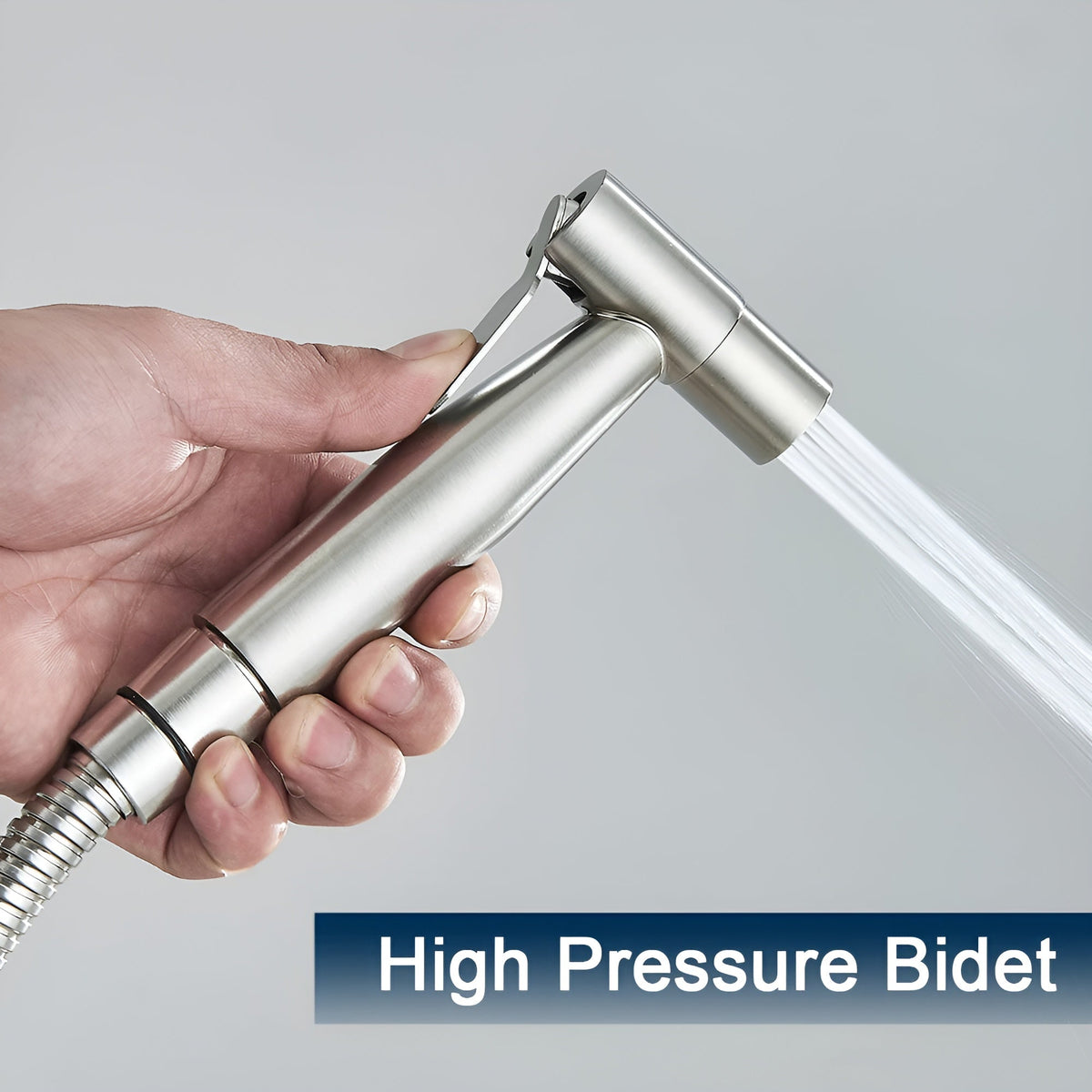 Roestvrijstalen Bidet Sproeikop met Wandhouder Hygienisch Toiletsproeier Duurzaam voor Badkamer en Toilet | Sansoti
