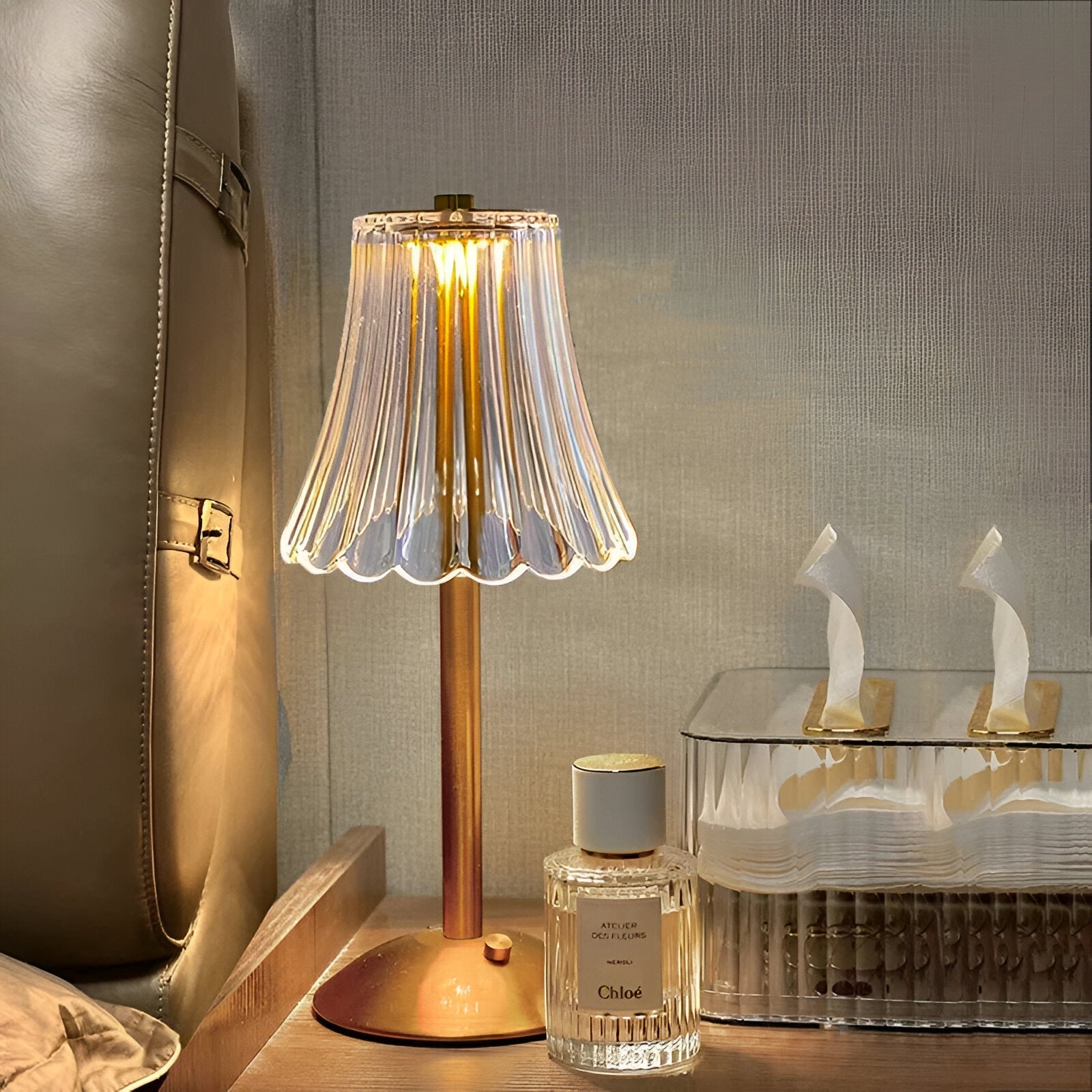 Kabellose Vintage Tischlampe aus Glas – Wiederaufladbare Stimmungsbeleuchtung für Wohn- & Schlafzimmer | Restfield