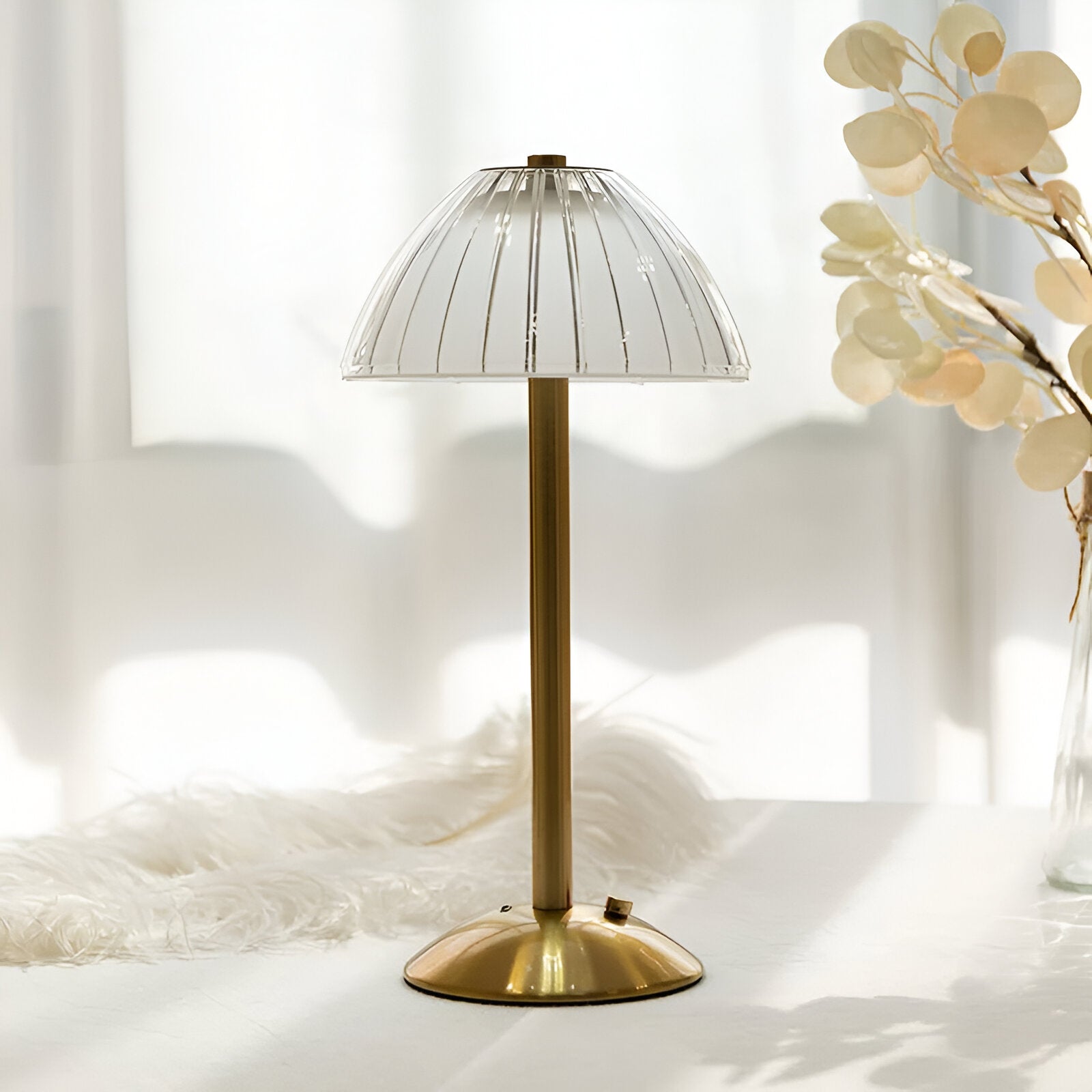 Kabellose Vintage Tischlampe aus Glas – Wiederaufladbare Stimmungsbeleuchtung für Wohn- & Schlafzimmer | Restfield