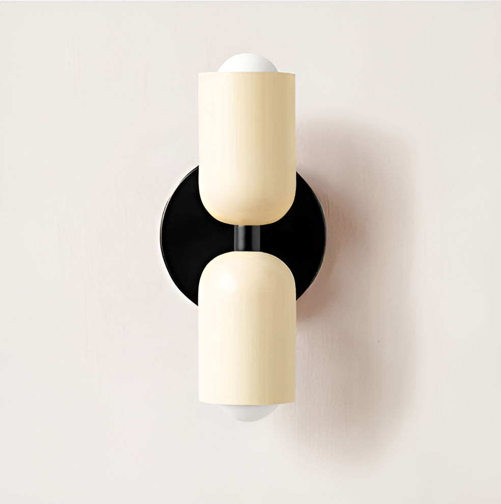 Wandlamp Metaal Kunststof Dubbelzijdig Rood Beige Wandverlichting Binnen LED E27 Slaapkamer Woonkamer Design Lamp | Sansoti