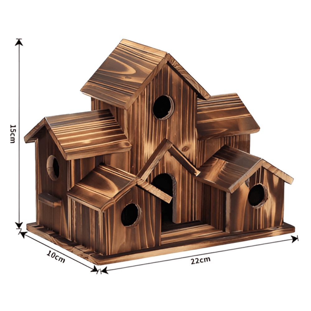 Vogelhaus aus Holz 20x14x15cm Natürliches Nistkasten für Garten, Balkon und Terrasse, zum Aufhängen, Vogelunterkunft, Vogelpflege | Sansoti