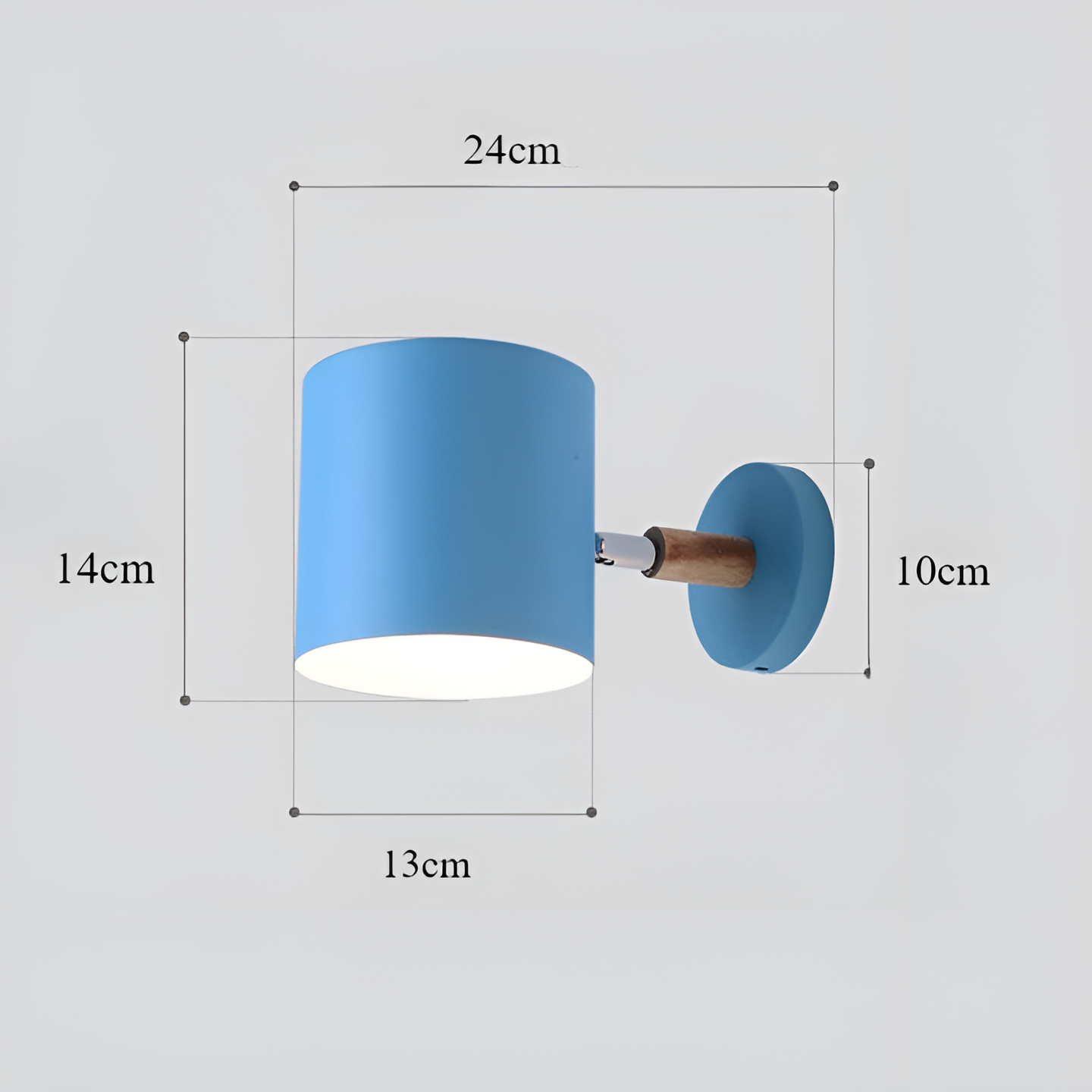 Wandlamp Metaal Hout Roze Verstelbaar 13x14 cm E27 Binnenverlichting Slaapkamer Kinderkamer Bedlamp Scandinavisch | Sansoti