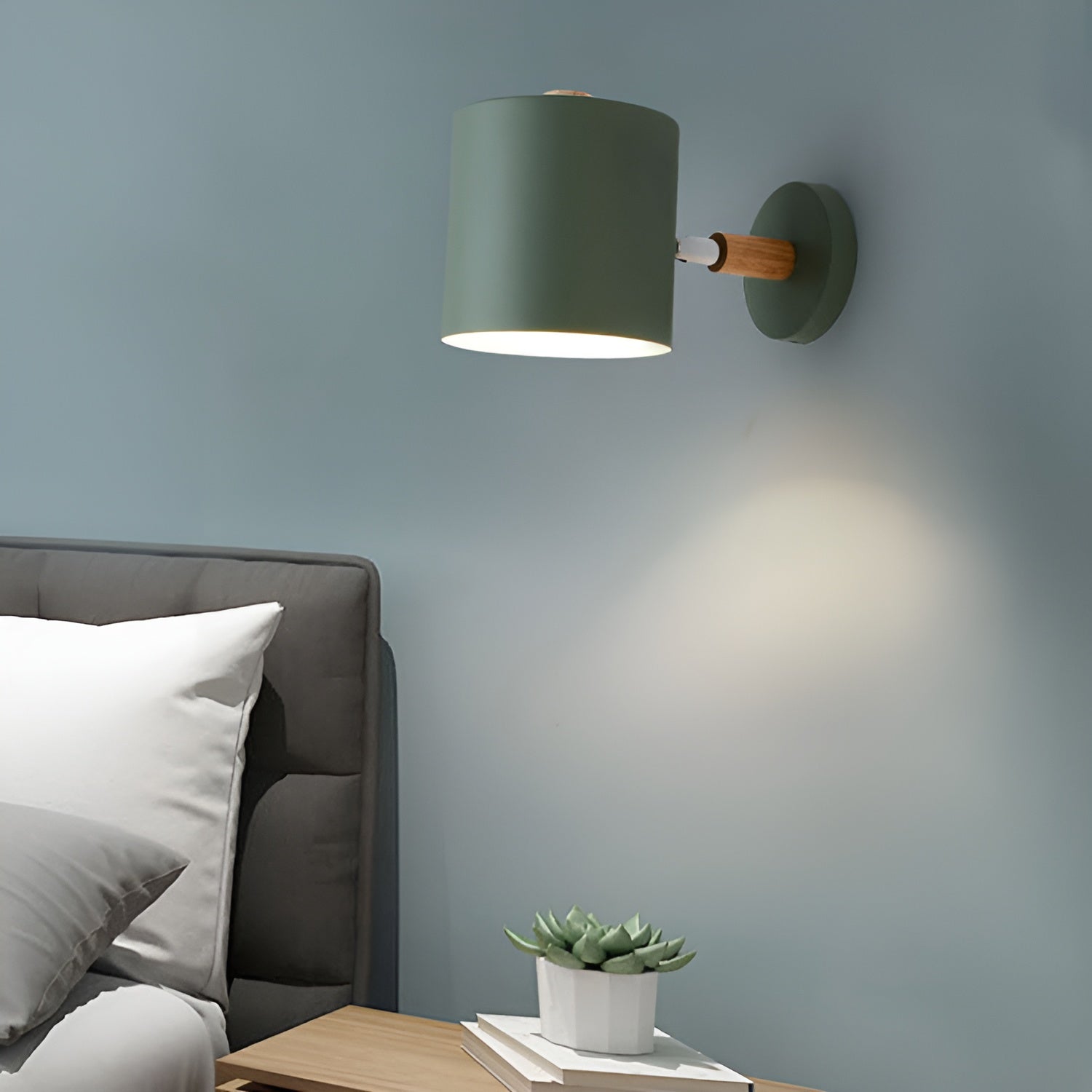 Wandlamp Metaal Hout Roze Verstelbaar 13x14 cm E27 Binnenverlichting Slaapkamer Kinderkamer Bedlamp Scandinavisch | Sansoti