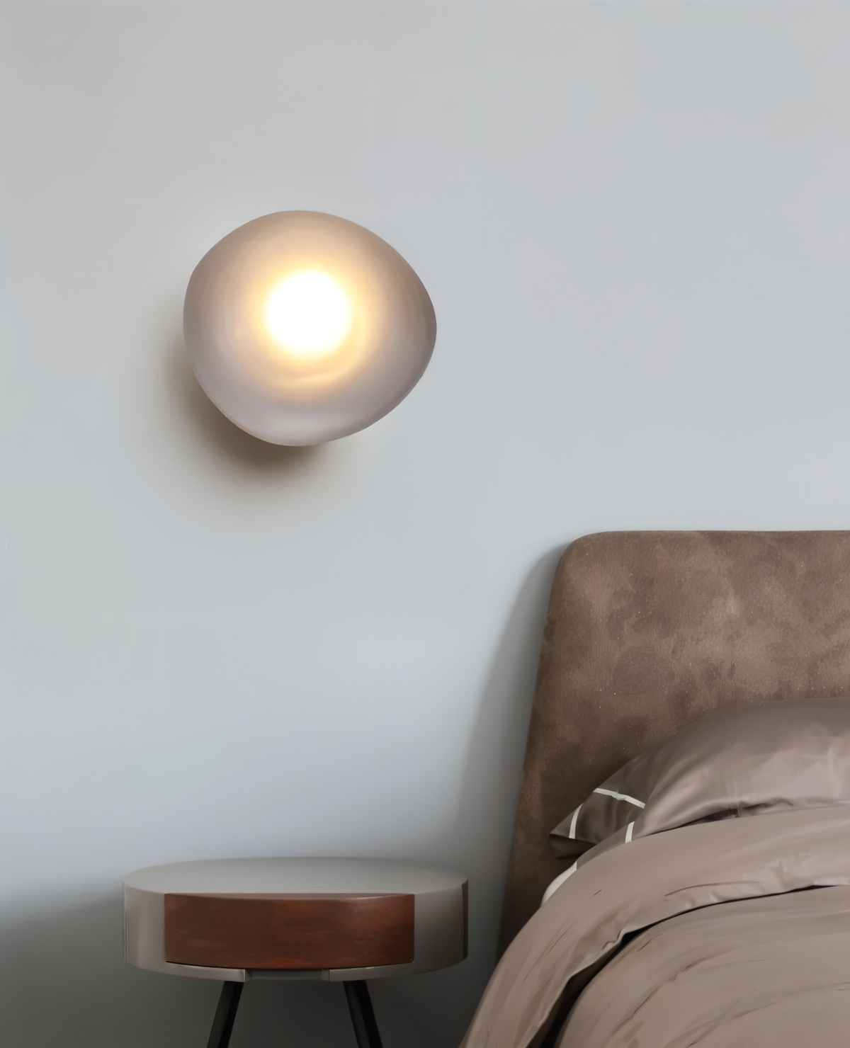 Glas-Wandleuchte LED Warmes Licht Metallrand Wohnzimmer Schlafzimmer Flur Skandinavisches Design Modernes Interieur | Sansoti