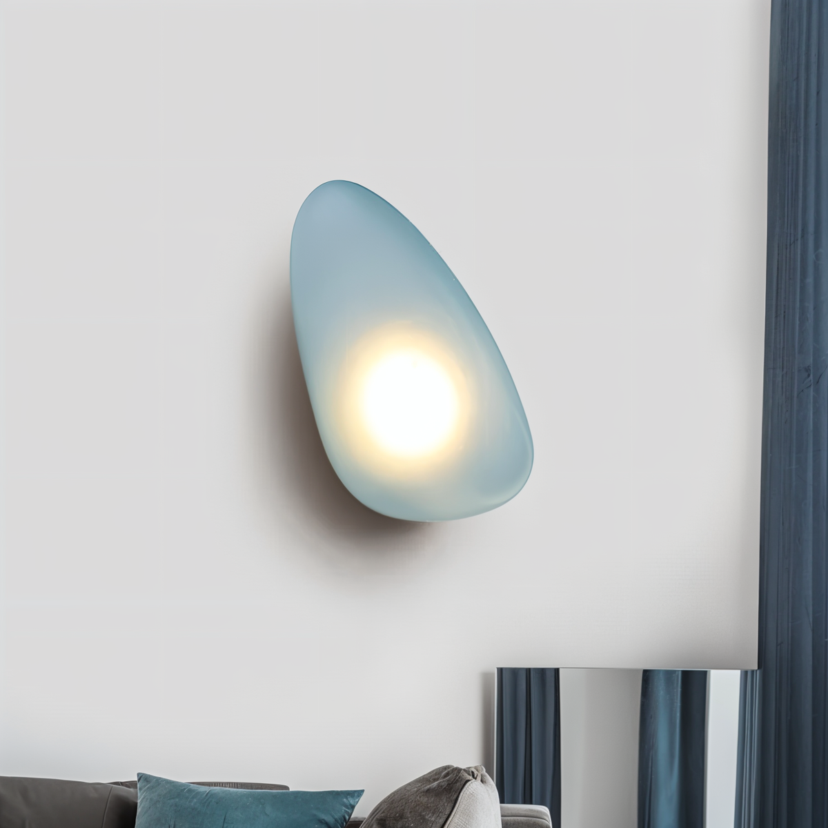 Glas-Wandleuchte LED Warmes Licht Metallrand Wohnzimmer Schlafzimmer Flur Skandinavisches Design Modernes Interieur | Sansoti