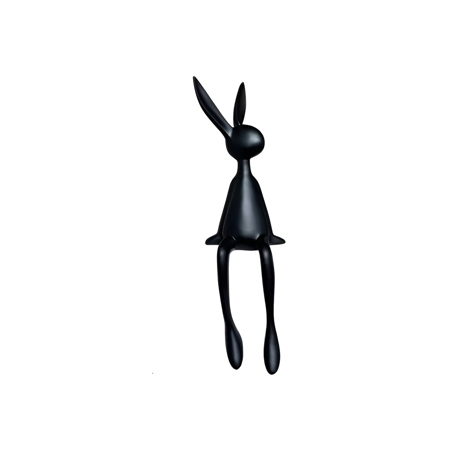 Statue décorative lapin assis en résine noir blanc bleu 18cm 50cm décoration salon | Restfield
