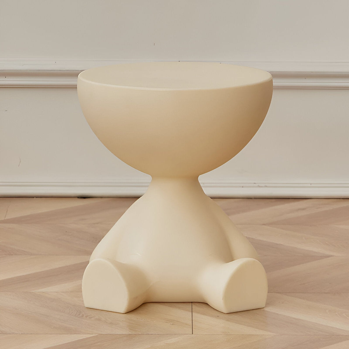 Round Side Table Plastic 37x41cm Compact Coffee Table Living Room Modern Scandinavian Design Black White | Sansoti