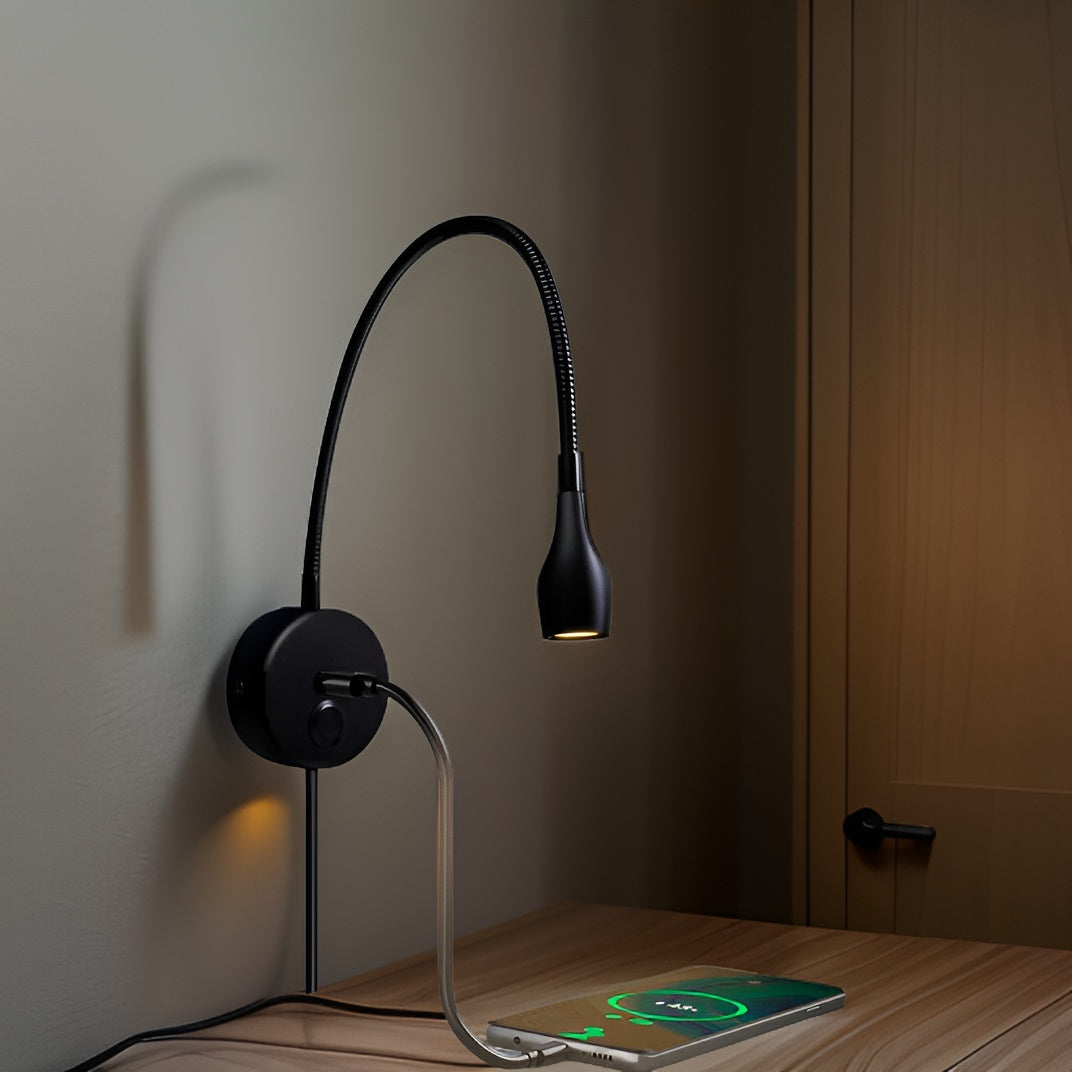 Dimmbare Wandleuchte mit flexiblem Schwanenhals – LED-Leselampe mit Touch-Bedienung | Restfield