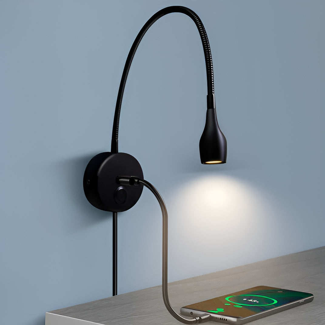 Dimmbare Wandleuchte mit flexiblem Schwanenhals – LED-Leselampe mit Touch-Bedienung | Restfield