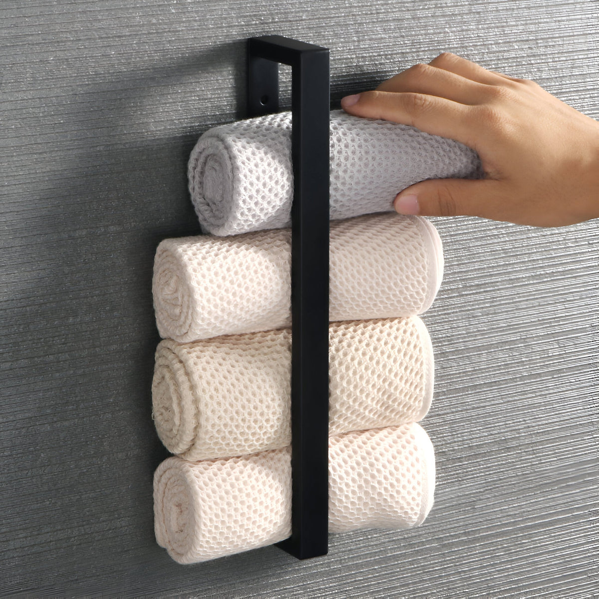 Wandhandtuchhalter Edelstahl 31cm Mattschwarz Badezimmer Küche Rostfrei Modernes Design Handtuchständer Aufbewahrung | Sansoti