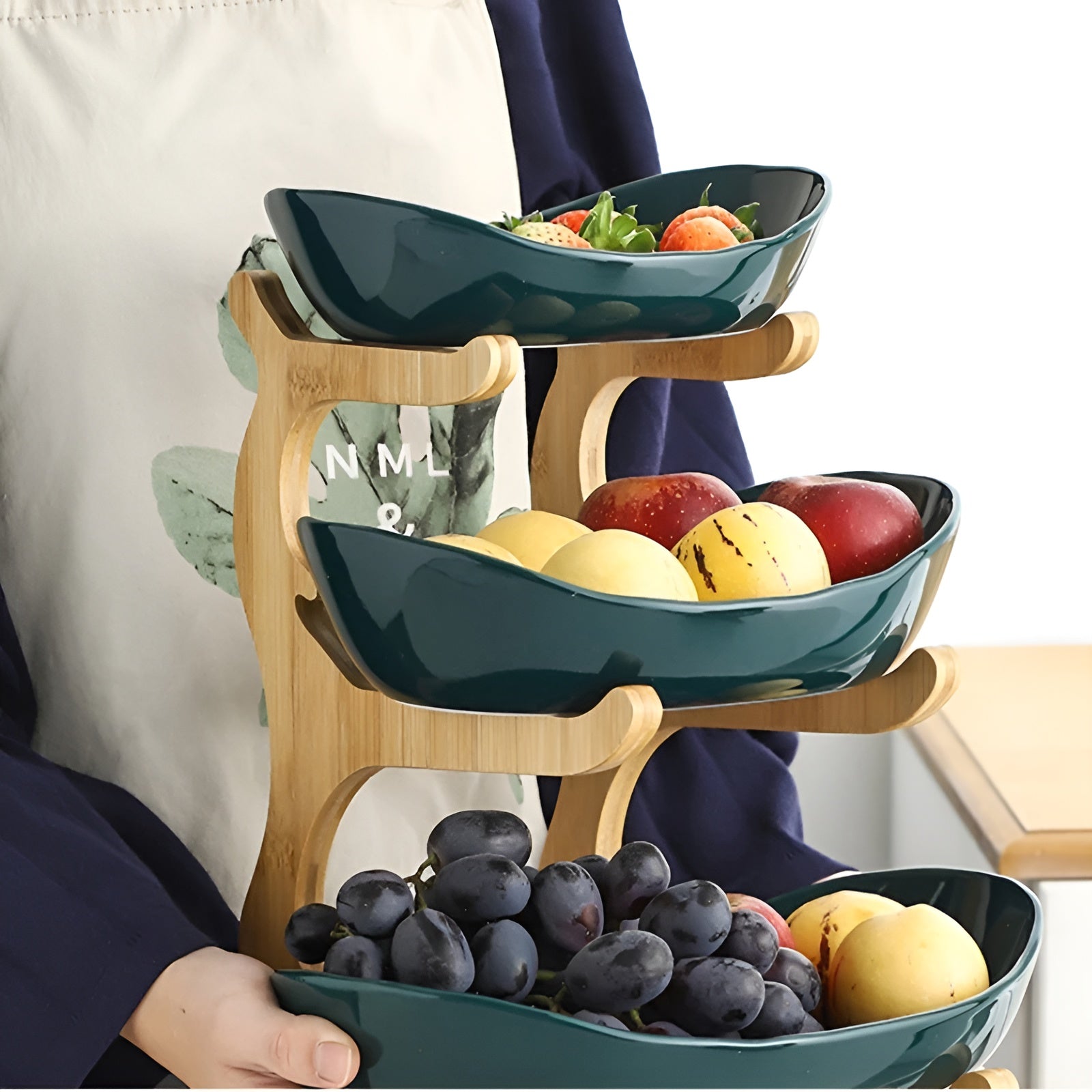 Obstkorb 3 Etagen Holzständer Mit Schalen Küchen Organizer | Restfield