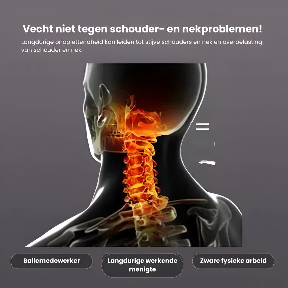 Orthopedisch Nekssteunkussen 48×74cm Ergonomisch Gevormd Memory Foam voor Rug- en Zijslapers Wit-Grijs | Sansoti
