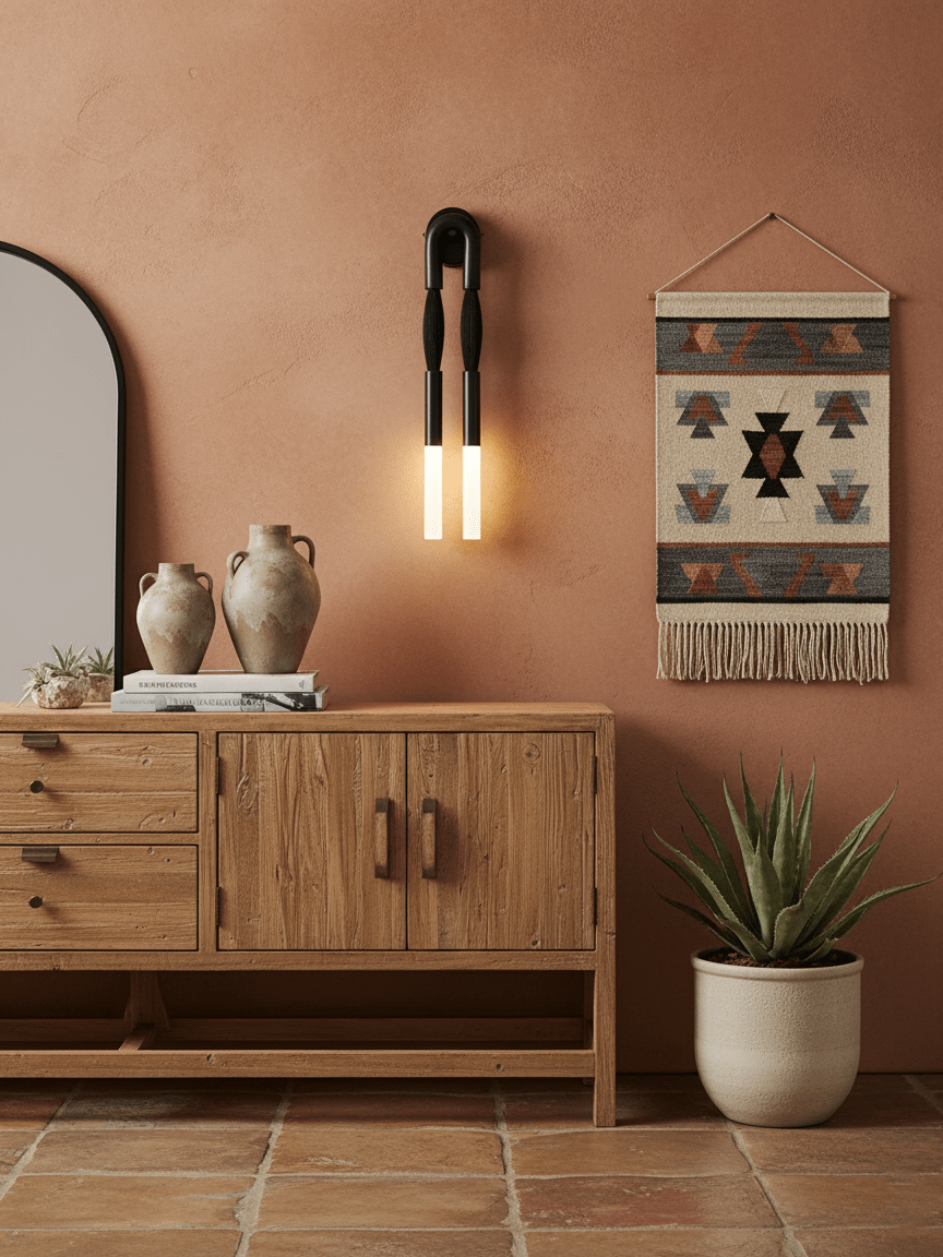 Decoratieve Wandlamp met Imitatie Paardenhaar – Sculptural Strijkijzeren Design met Witte Acryl Kap – ø18×H67cm | Sansoti