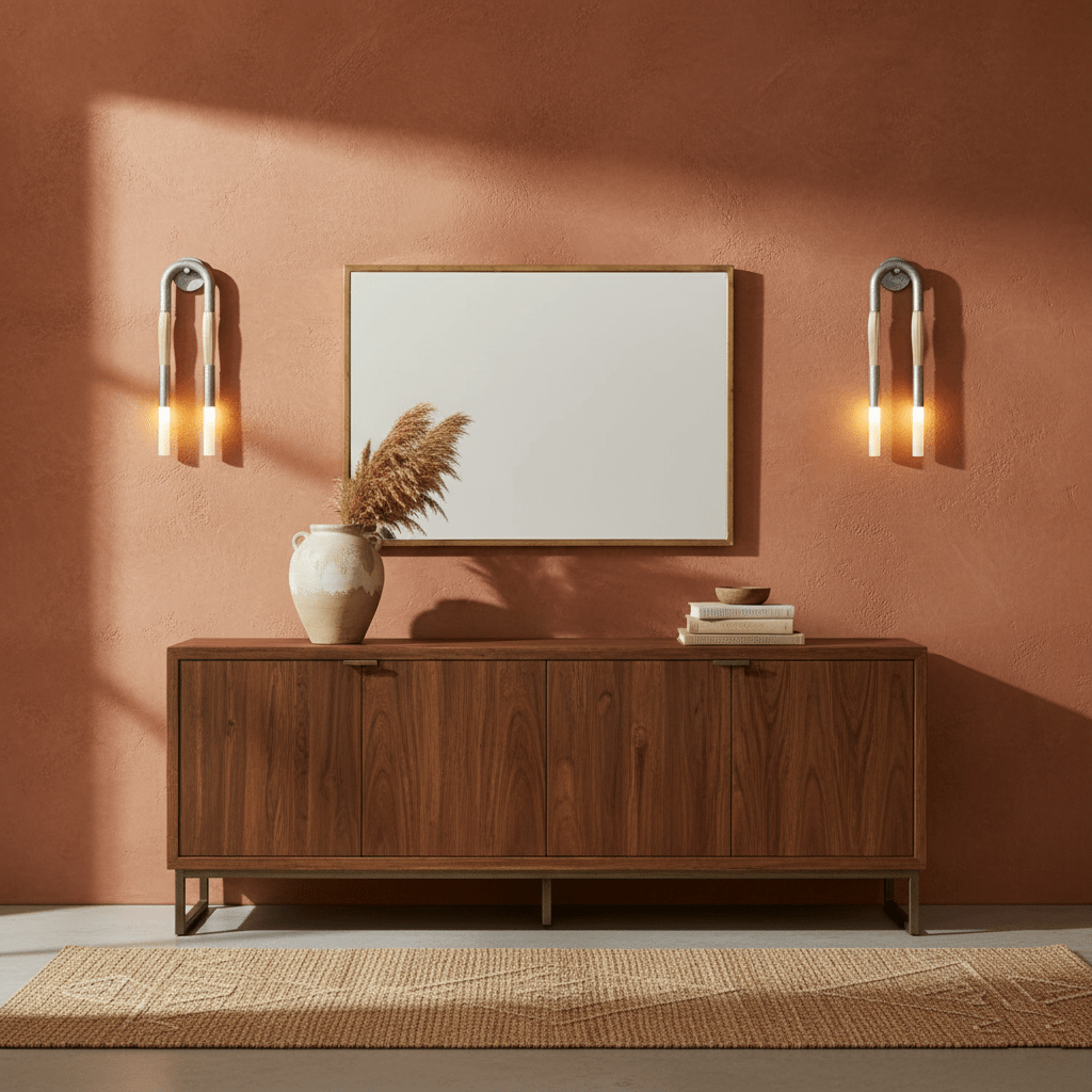 Decoratieve Wandlamp met Imitatie Paardenhaar – Sculptural Strijkijzeren Design met Witte Acryl Kap – ø18×H67cm | Sansoti