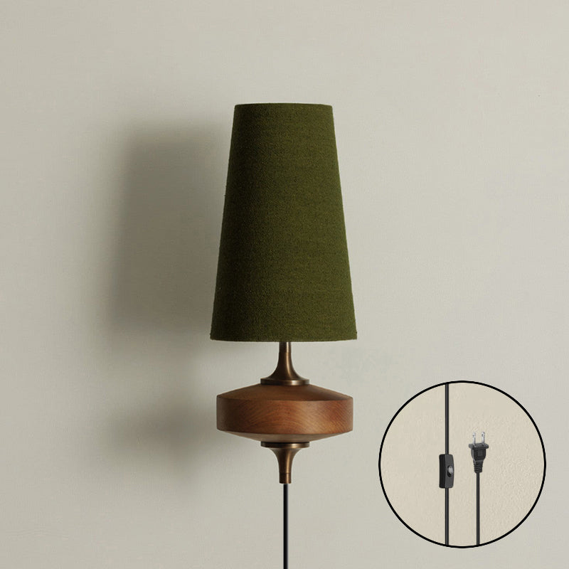 Applique Murale Design avec Prise en Bois et Laiton – Éclairage Naturel avec Abat-jour en Tissu 1 ou 2 Points Lumineux | Restfield