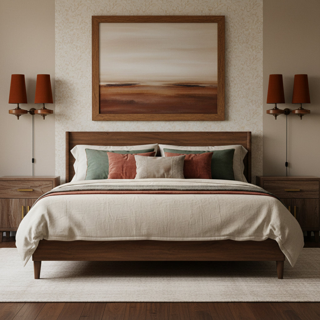 Applique Murale Design avec Prise en Bois et Laiton – Éclairage Naturel avec Abat-jour en Tissu 1 ou 2 Points Lumineux | Restfield