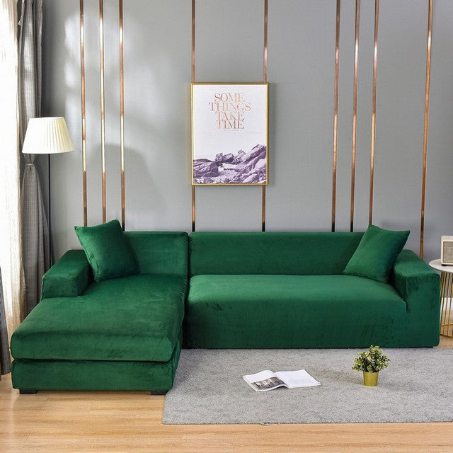 Elastic Velvet Sofa Cover Full Protection for Sofa Frame Universal Fit Soft Stylish Living Room | Sansoti