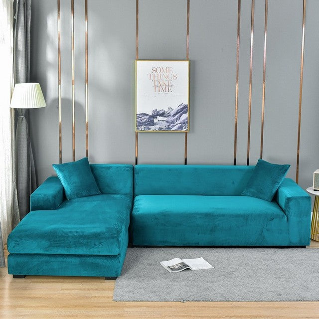 Elastic Velvet Sofa Cover Full Protection for Sofa Frame Universal Fit Soft Stylish Living Room | Sansoti