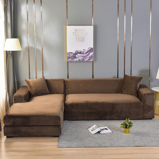Elastic Velvet Sofa Cover Full Protection for Sofa Frame Universal Fit Soft Stylish Living Room | Sansoti