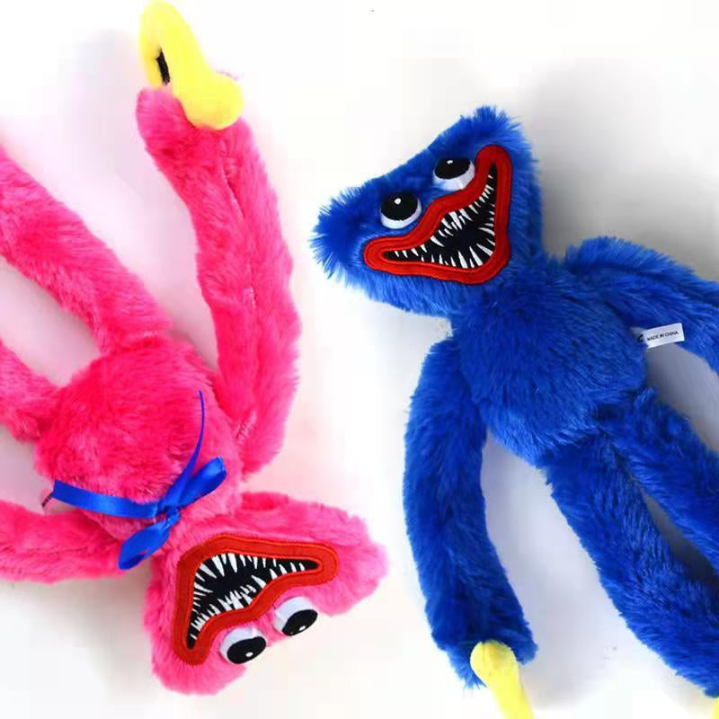 Huggy Wuggy knuffel 40 cm pluche speelgoed hoogwaardig zachte metgezel cadeau kinderen volwassenen blauw rood | Sansoti