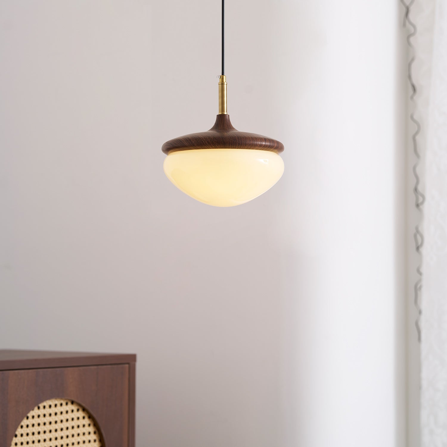 Vintage Hanglamp Metaal en Glas Beige-Goud 22 cm Scandinavische Sfeer Eetkamer Woonkamer | Sansoti